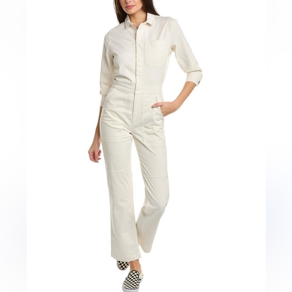 NEW Frame Utility Straight Leg Jumpsuit USLJS328 Off White Size Large NWT